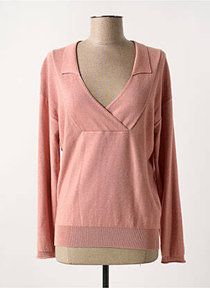 Pull coupe cintrée manches longues rose MISS CAPTAIN femme
