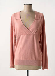 Pull coupe cintrée manches longues rose MISS CAPTAIN femme