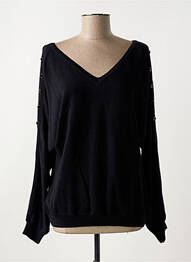 Pull col v manches longues noir MAISON CAPTAIN femme