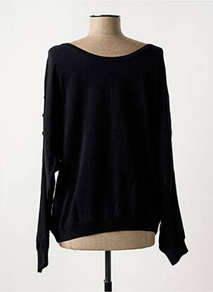 Pull col v manches longues noir MAISON CAPTAIN femme