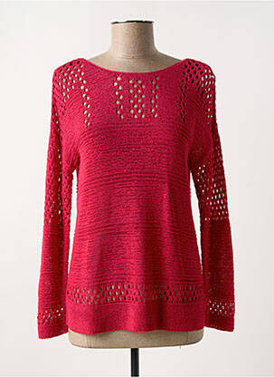 Pull maille ajourée manches longues rose CAPTAIN TORTUE femme