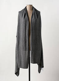 Gilet sans manche maille fine gris CAPTAIN TORTUE femme
