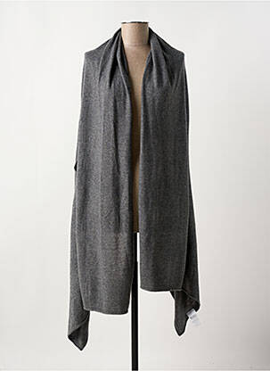 Gilet sans manche maille fine gris CAPTAIN TORTUE femme