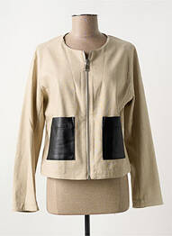 Veste casual col rond beige CAPTAIN TORTUE femme