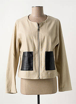Veste casual col rond beige CAPTAIN TORTUE femme