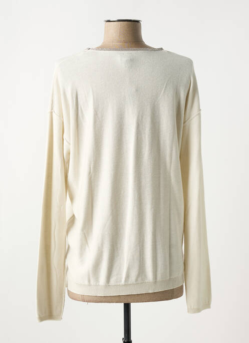 Pull col v manches longues beige CAPTAIN TORTUE femme