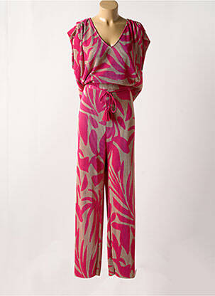 Combi-pantalon coupe fluide manches courtes rose MAISON CAPTAIN femme
