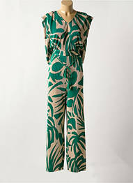Combi-pantalon coupe fluide manches courtes vert MAISON CAPTAIN femme