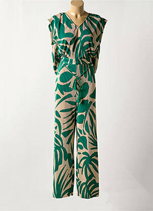 Combi-pantalon coupe fluide manches courtes vert MAISON CAPTAIN femme