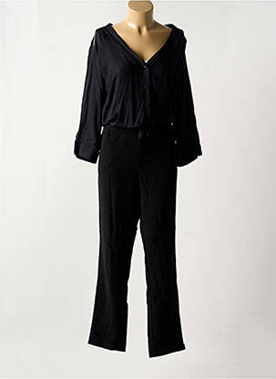 Combi-pantalon tissage crêpe manches 3/4 noir TREND BY CAPTAIN TORTUE femme