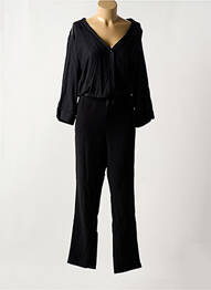 Combi-pantalon tissage crêpe manches 3/4 noir TREND BY CAPTAIN TORTUE femme