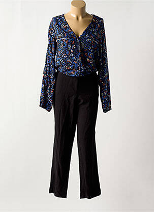 Combi-pantalon fermeture boutonnée sur le devant manches longues noir MISS BY CAPTAIN TORTUE femme