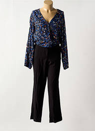 Combi-pantalon fermeture boutonnée sur le devant manches longues noir MISS BY CAPTAIN TORTUE femme