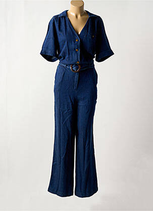 Combi-pantalon fermeture boutonnée sur le devant manches courtes bleu MAISON CAPTAIN femme