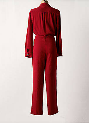 Combi-pantalon tissage crêpe manches longues rouge CAPTAIN TORTUE femme