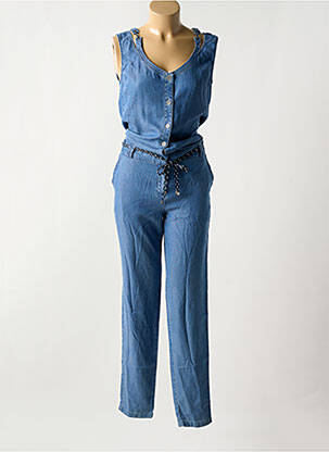 Combi-pantalon fermeture boutonnée sur le devant sans manche bleu MISS BY CAPTAIN TORTUE femme