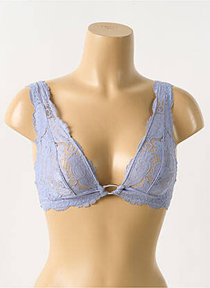 Soutien-gorge effet matière satinée haut soutien-gorge emboitant bleu ALLANDE femme