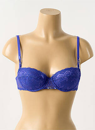 Soutien-gorge broderie haut soutien-gorge moulé bleu ALLANDE femme