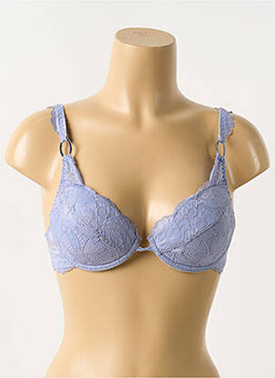 Soutien-gorge effet matière satinée haut soutien-gorge moulé bleu ALLANDE femme
