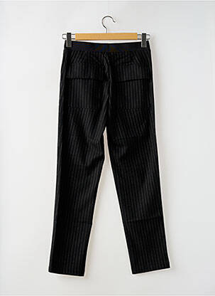 Pantalon chino fermeture zippée sous rabat boutonné taille haute noir CAPTAIN TORTUE femme