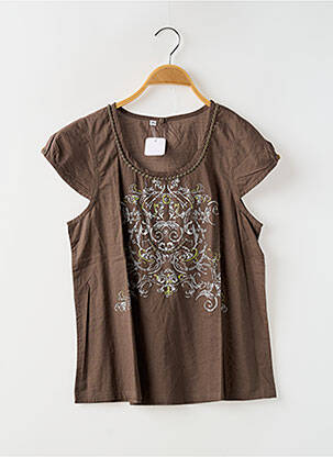 Blouse imprimé fantaisie manches courtes marron CAPT'N TORTUE fille