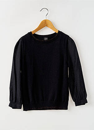 Pull resserrée sur le bas manches longues noir LITTLE MISS BY CAPTAIN TORTUE fille