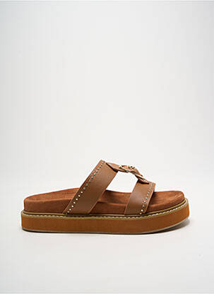 Mules/sabots matière lisse talon de 4 à 6cm marron MAISON CAPTAIN femme