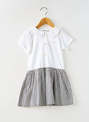 Robe mi-longue manches courtes manches courtes blanc NOUKIE'S fille