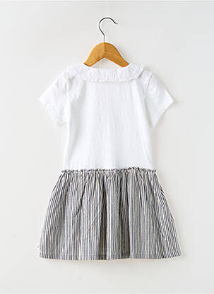 Robe mi-longue col claudine manches courtes blanc NOUKIE'S fille