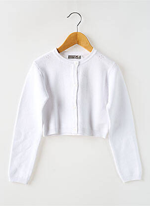 Gilet manches longues coupe droite blanc LOSAN fille