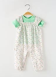 Combi-pantalon resserrée sur le bas manches courtes blanc BOBOLI fille