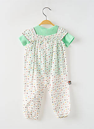 Combi-pantalon resserrée sur le bas manches courtes blanc BOBOLI fille