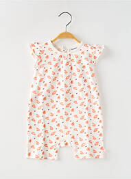 Combi-pantalon fermeture boutonnée au dos manches courtes blanc NOUKIE'S fille