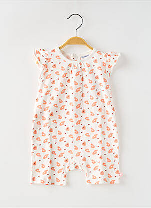 Combi-pantalon fermeture boutonnée au dos manches courtes blanc NOUKIE'S fille