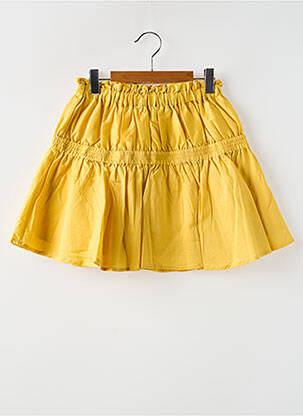 Jupe mi-longue tissage popeline jaune MAYORAL fille