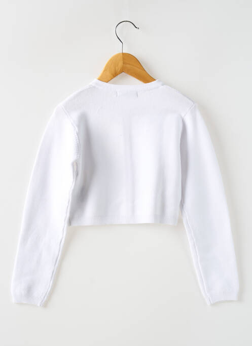 Gilet manches longues coupe droite blanc LOSAN fille