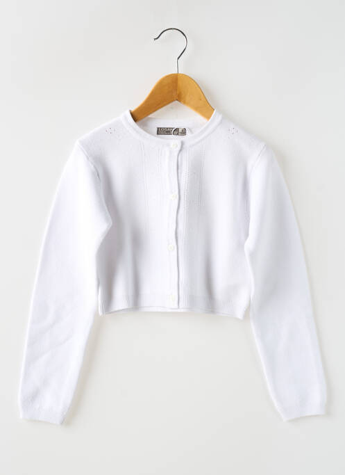 Gilet manches longues blanc LOSAN pour fille
