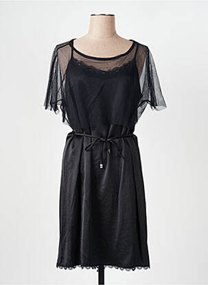 Robe mi-longue coupe cintrée fines bretelles noir COP COPINE femme