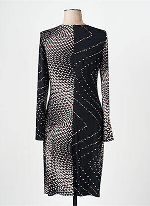 Robe mi-longue imprimé fantaisie manches longues noir BETTY BARCLAY femme