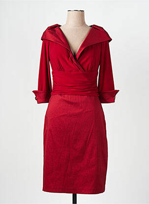 Robe mi-longue manches 3/4 manches 3/4 rouge JOSEPH RIBKOFF femme