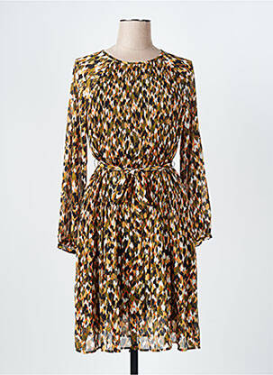 Robe mi-longue imprimé fantaisie manches longues vert S.OLIVER femme