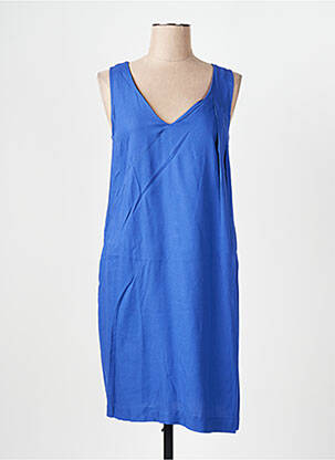 Robe mi-longue sans manche sans manche bleu SKFK femme