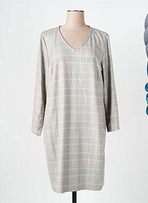 Robe mi-longue manches longues manches longues gris SIGNE NATURE femme
