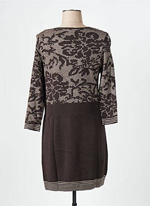 Robe mi-longue imprimé fantaisie manches longues marron GERRY WEBER femme