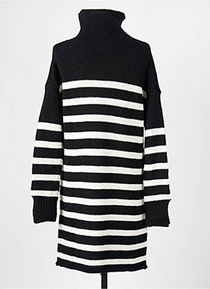 Robe pull coupe droite manches longues noir FIVE femme