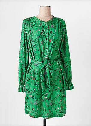 Robe mi-longue imprimé fantaisie manches longues vert RAFAEL TOUS femme