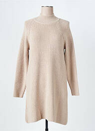 Robe pull coupe droite manches longues beige MUS & BOMBON femme