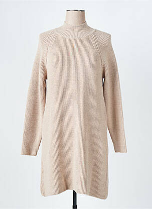 Robe pull manches longues manches longues beige MUS & BOMBON femme