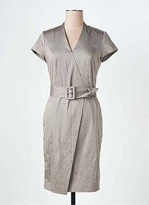 Robe mi-longue manches courtes manches courtes gris VERA MONT femme