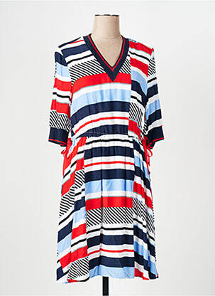 Robe mi-longue manches courtes manches courtes rouge TOMMY HILFIGER femme